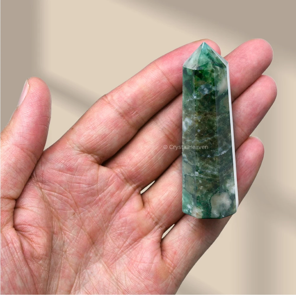 Moss Agate Crystal Tower (2" to 3" inch)