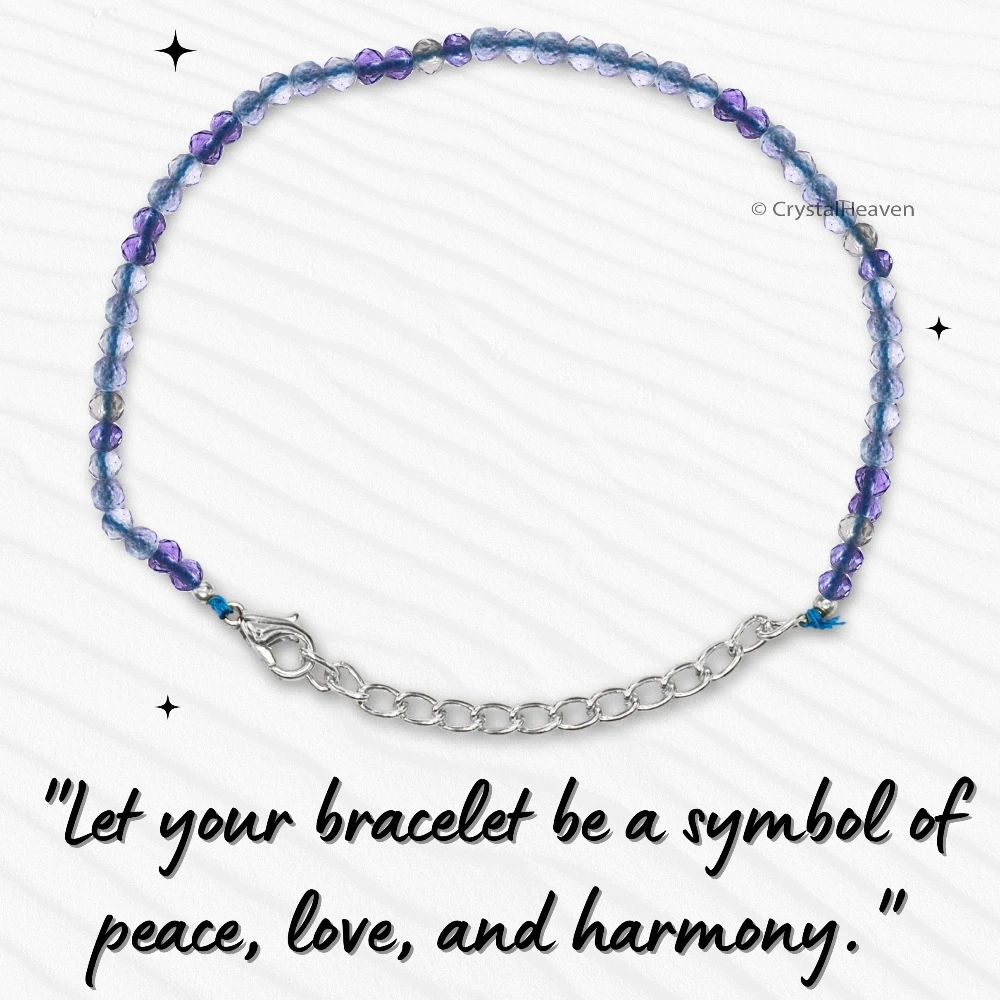 Blue Fluorite Bracelets - 2mm Faceted Beads (Silver)