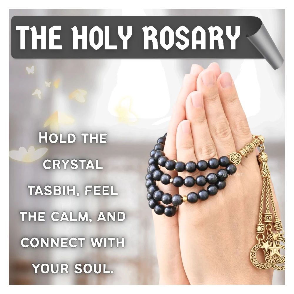 Shungite Crystal Tasbih (Gold)