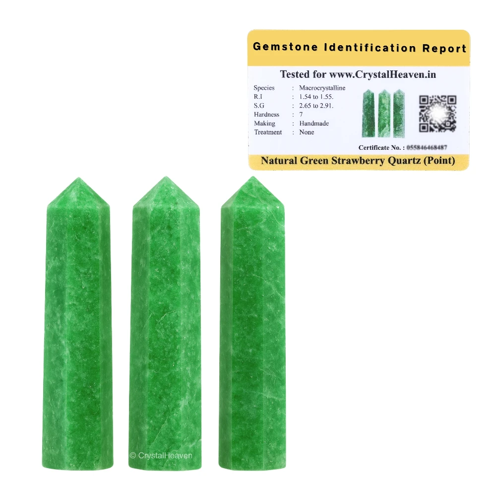 Green Strawberry Quartz Pencil Points (Set of 3)