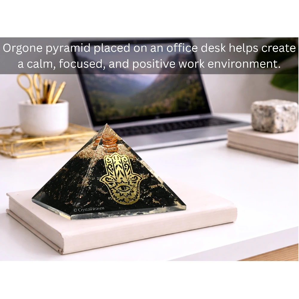 Shungite Orgone Pyramid (Hamsa)