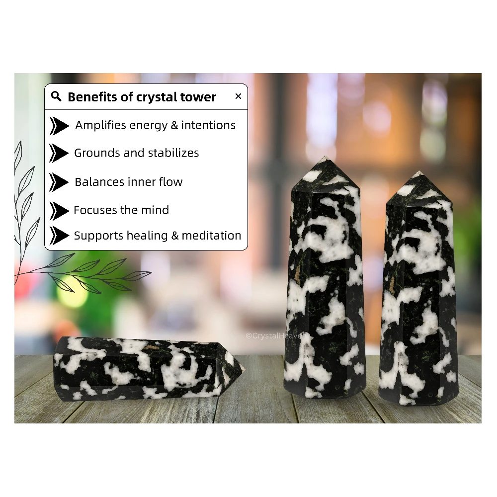 Black and White Tourmaline Tower (3" to 4" inch)