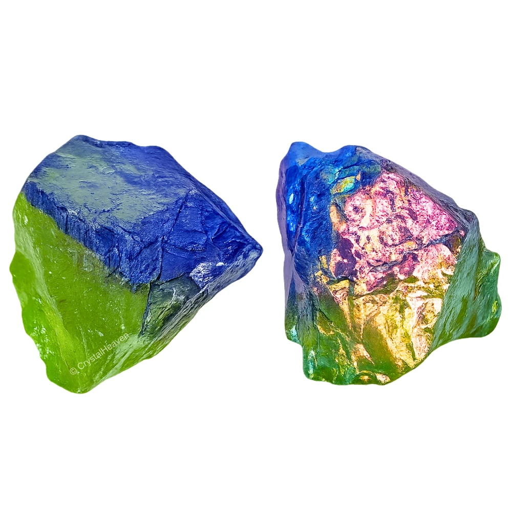 Raw Apple-Tanzine Aura Quartz Crystals (2 Pieces)