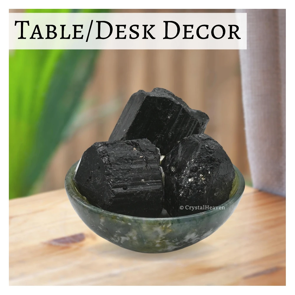Raw Black Tourmaline Crystals (2 Pieces)