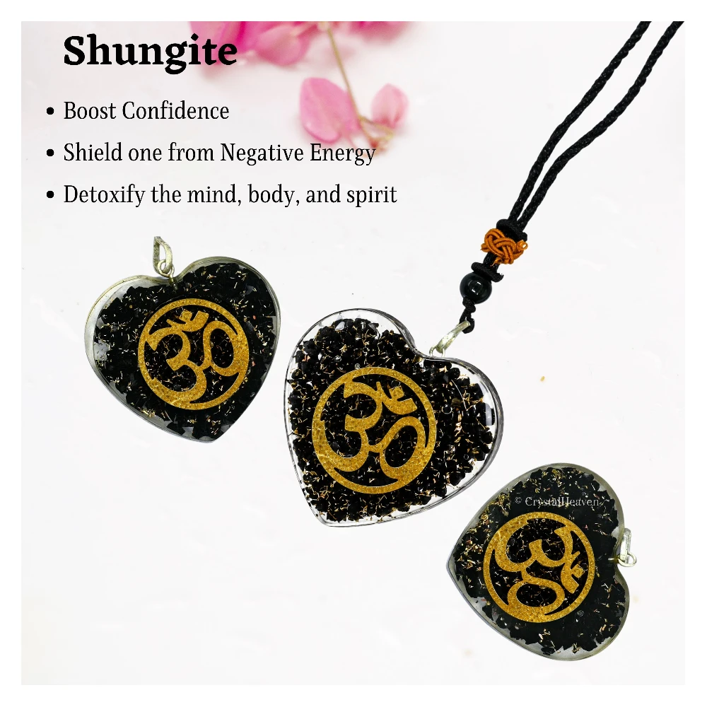 Shungite Necklace - Om(Heart)