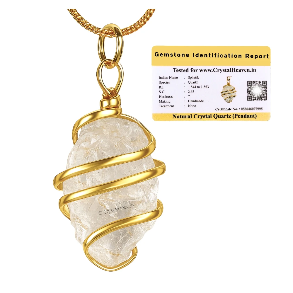 Clear Quartz Necklace - Raw Crystal (Gold)