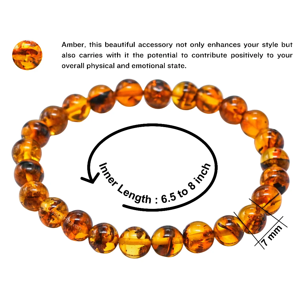 Natural Amber Bracelet (Elastic)