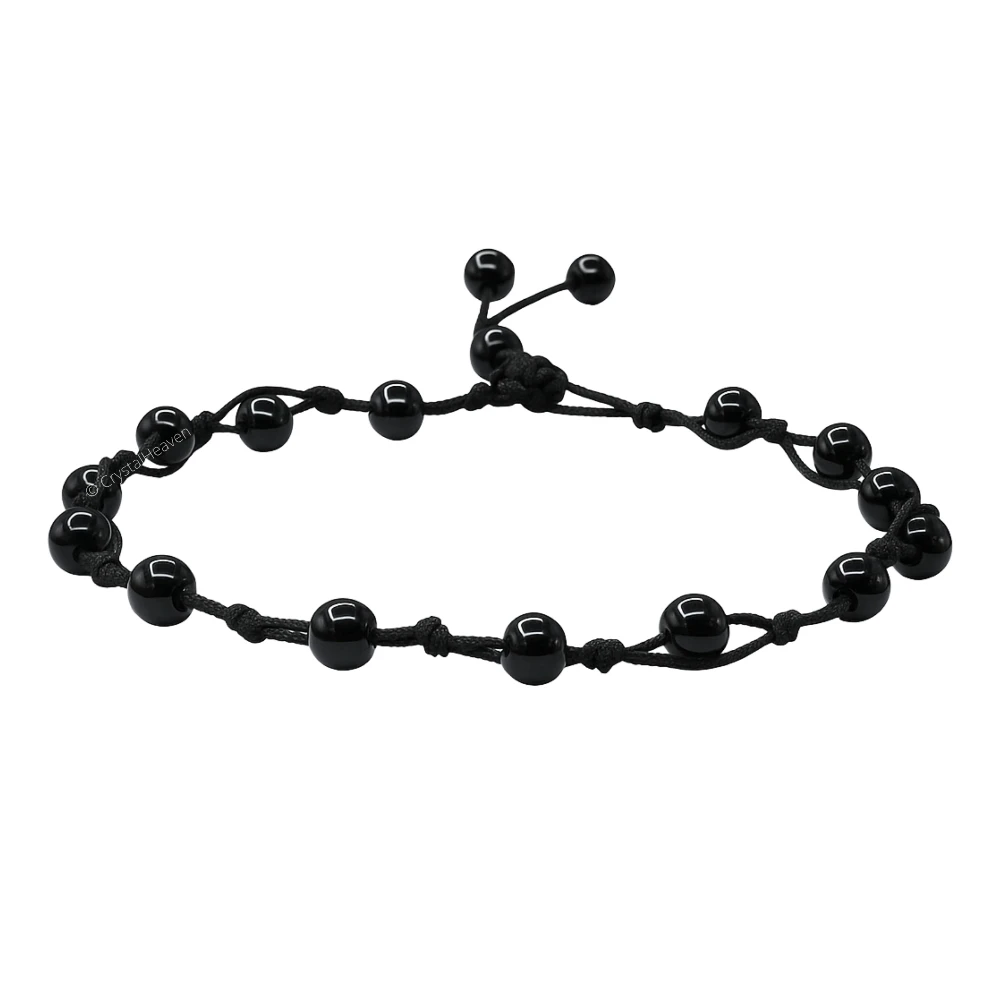 Black Obsidian Anklet (Hand Knotted)