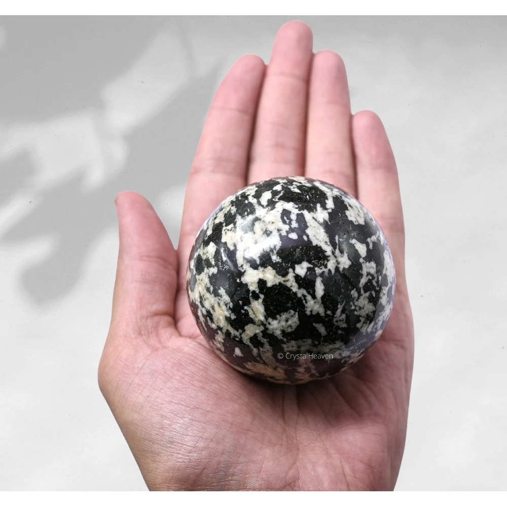 Large Black and White Tourmaline Sphere (2.5 Inch)