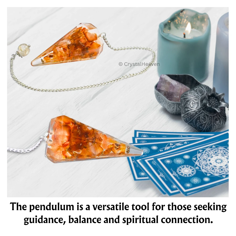 Carnelian Crystal Orgone Pendulum
