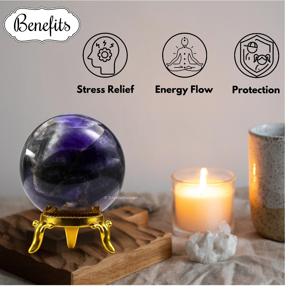 Amethyst Chevron Sphere (2 Inch)