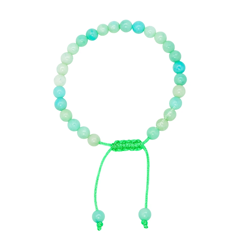 Amazonite Healing Crystal Bracelets - 6mm Beads (Adjustable)