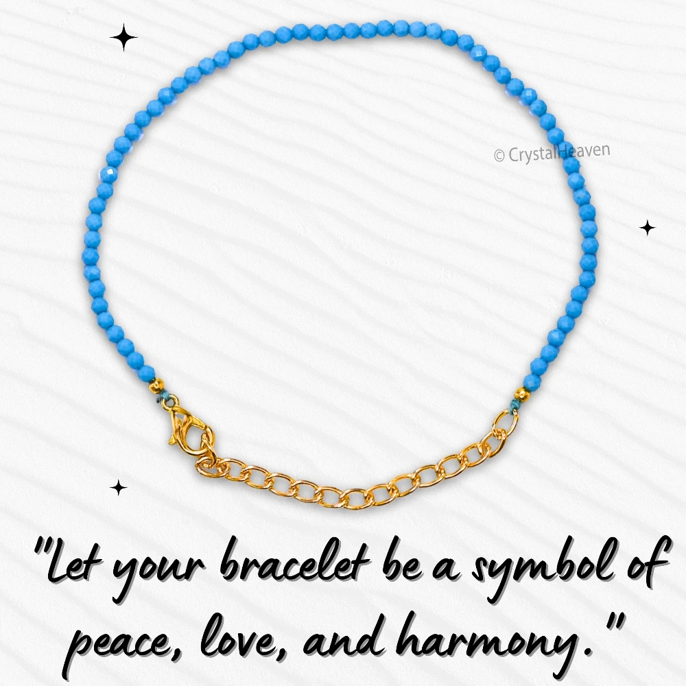 Turquoise Bracelets - 2mm Faceted Beads (Gold)