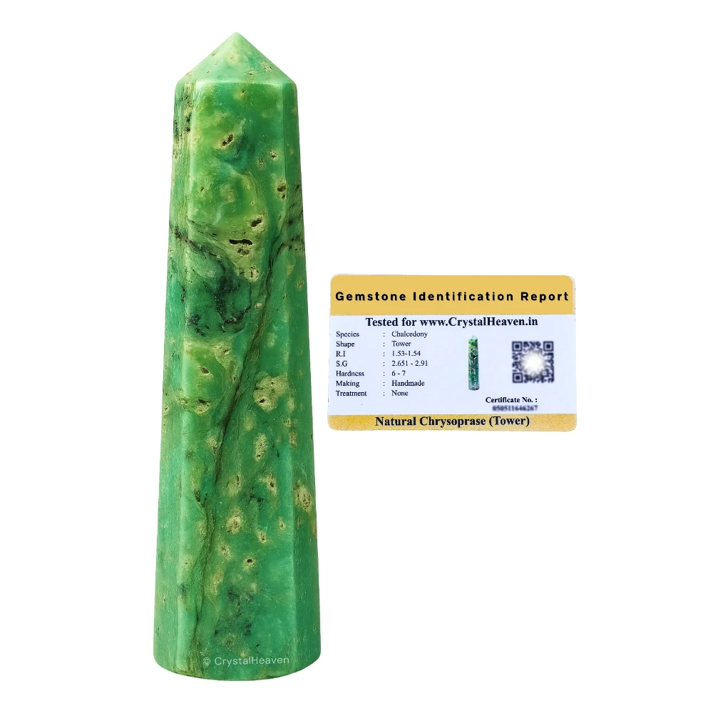 Chrysoprase Crystal Tower (3" to 4" inch)