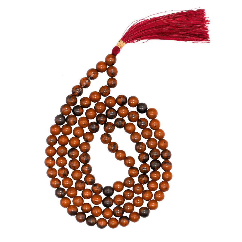 Mahogany Obsidian Japa Mala (Without Knot)