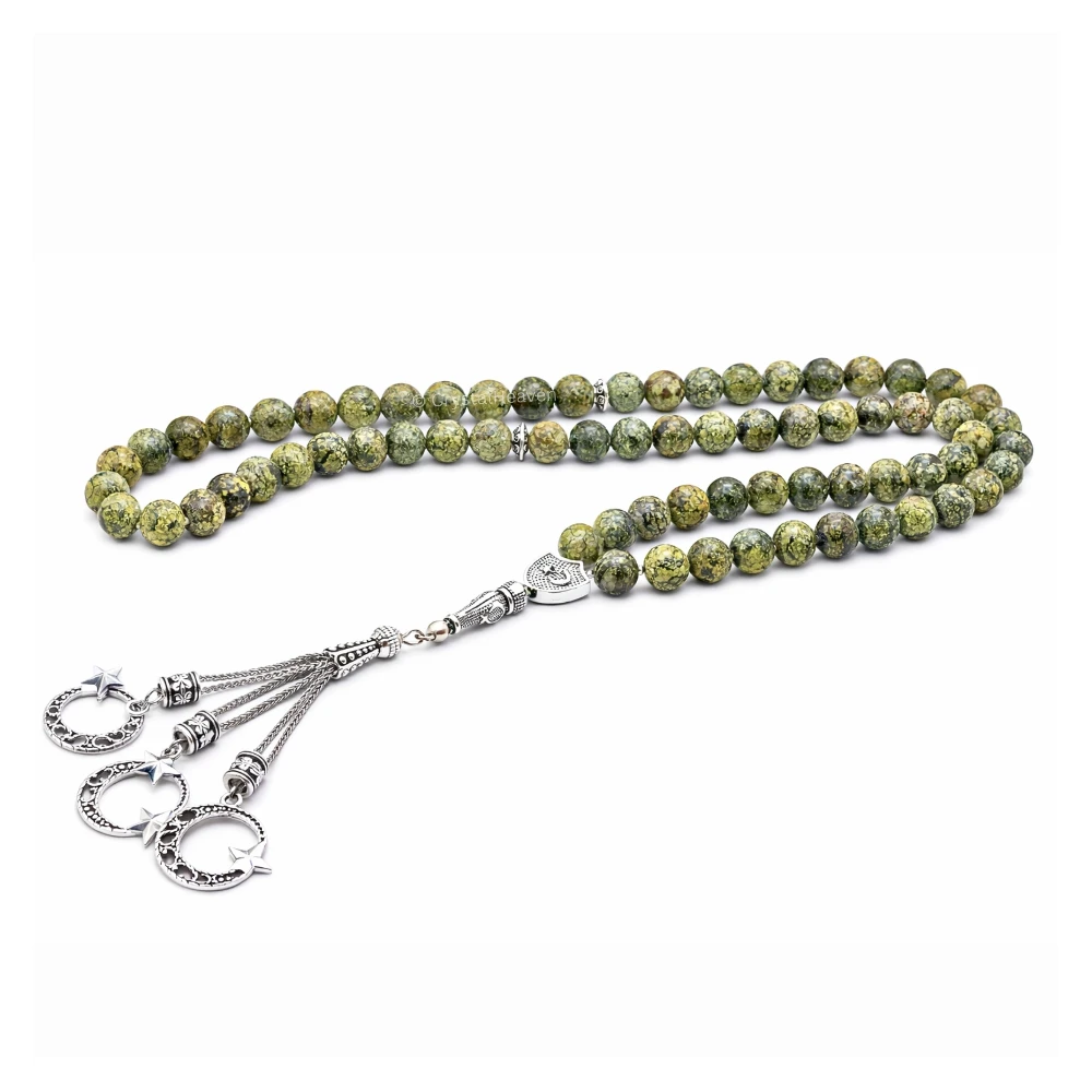 Serpentine Russian Crystal Tasbih (Silver)