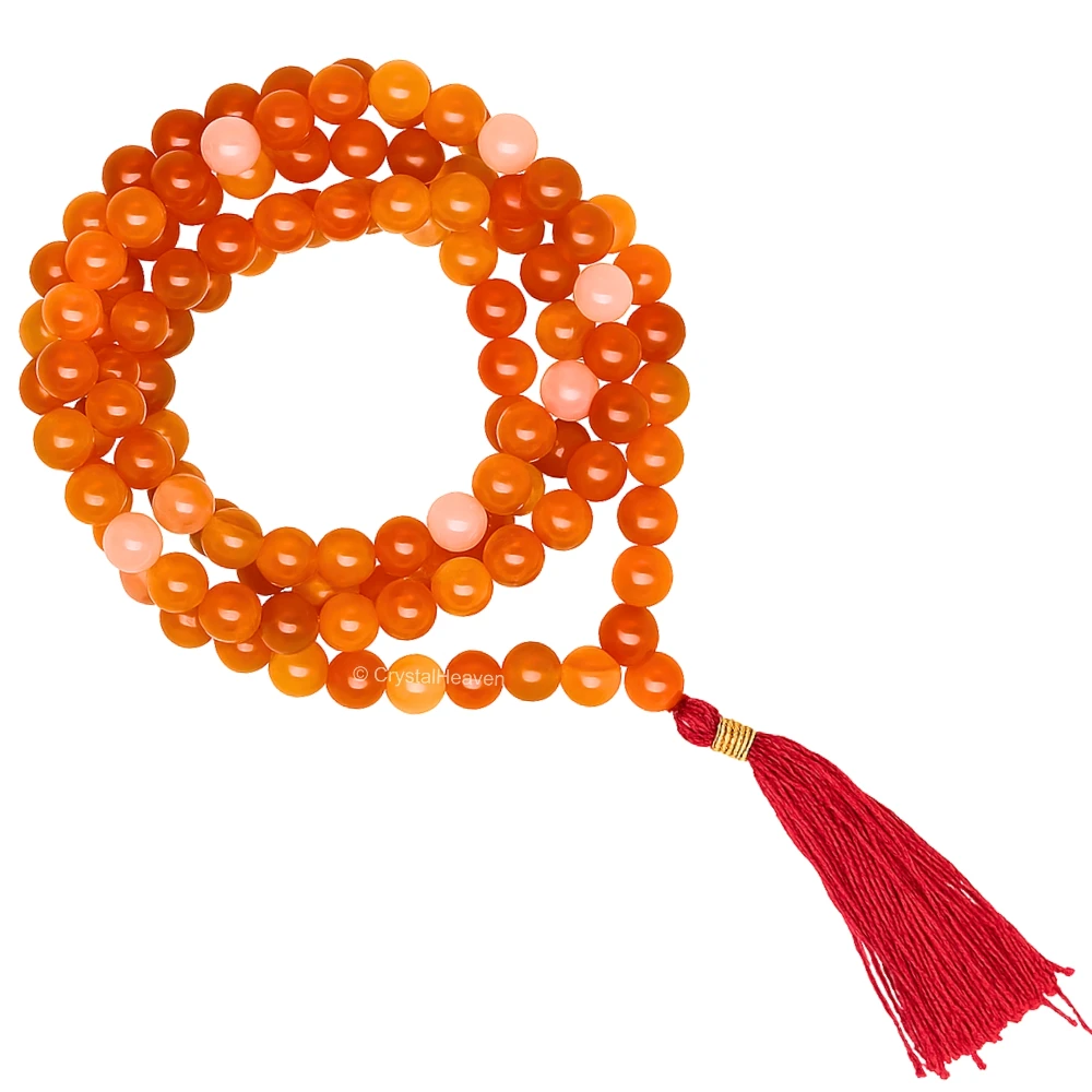 Carnelian Japa Mala (Without Knot)