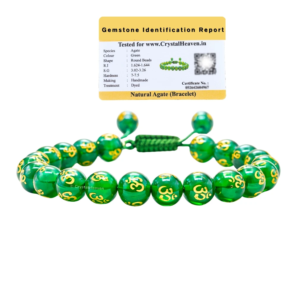 Green Agate OM Bracelet (Adjustable)