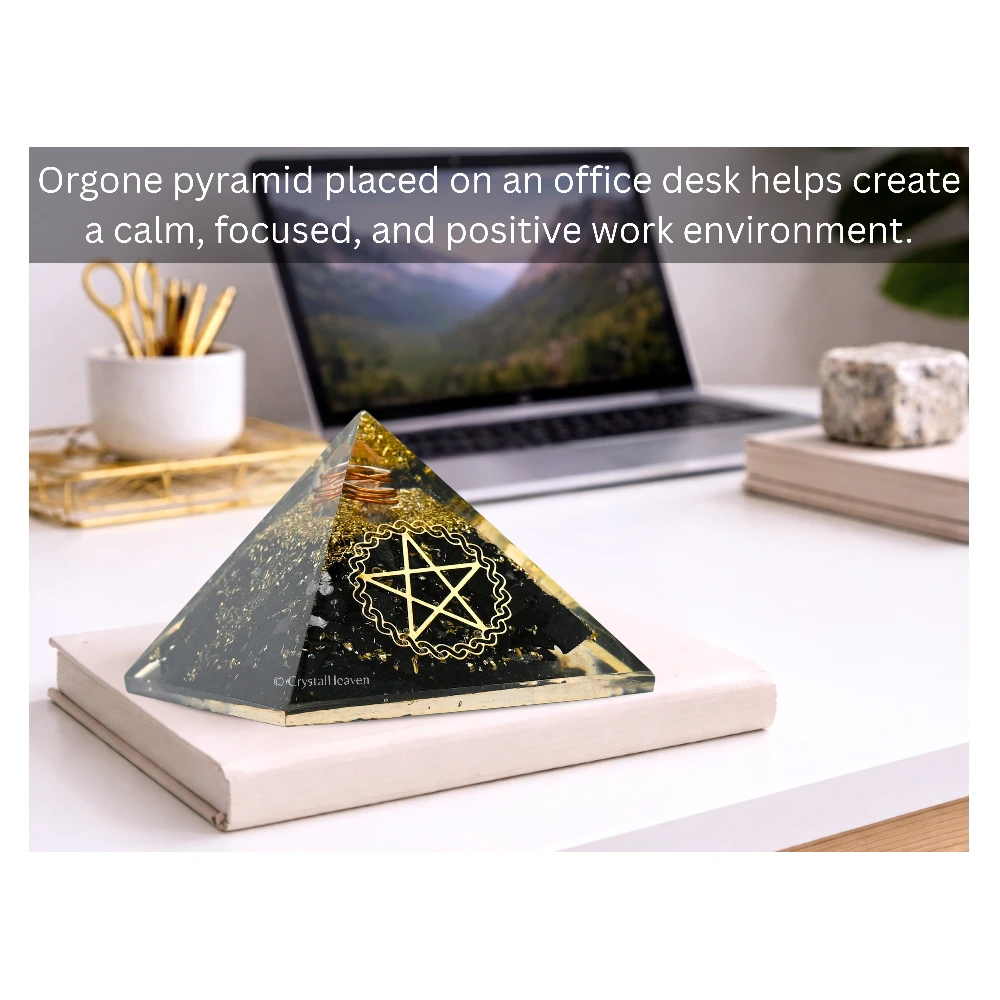 Black Tourmaline Orgone Pyramid (Pentacle)