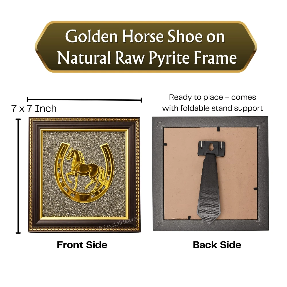 Ghode ki Naal on Natural Pyrite Frame – Vastu Decor