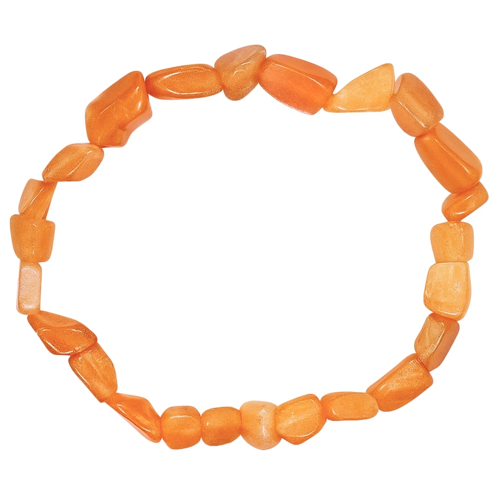 Peach Moonstone Tumbled Bracelet (Elastic)