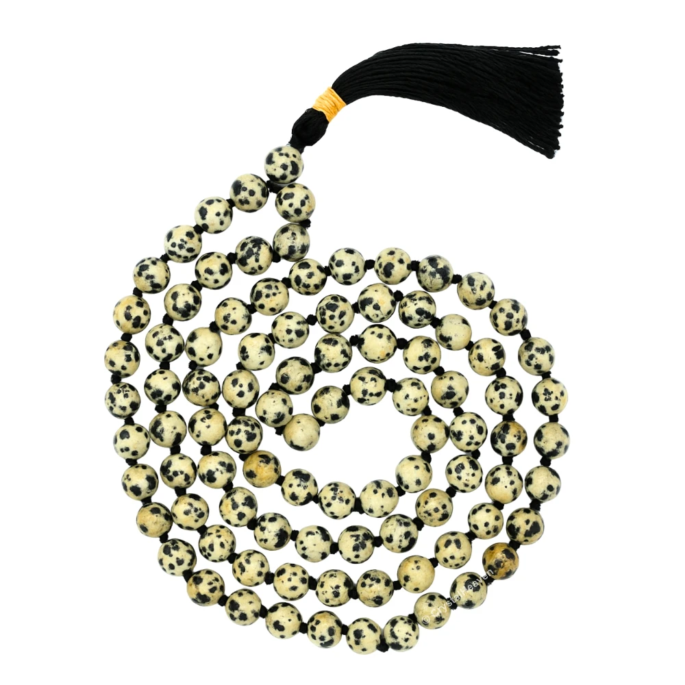 Dalmatian Jasper Japa Mala (Hand Knotted)
