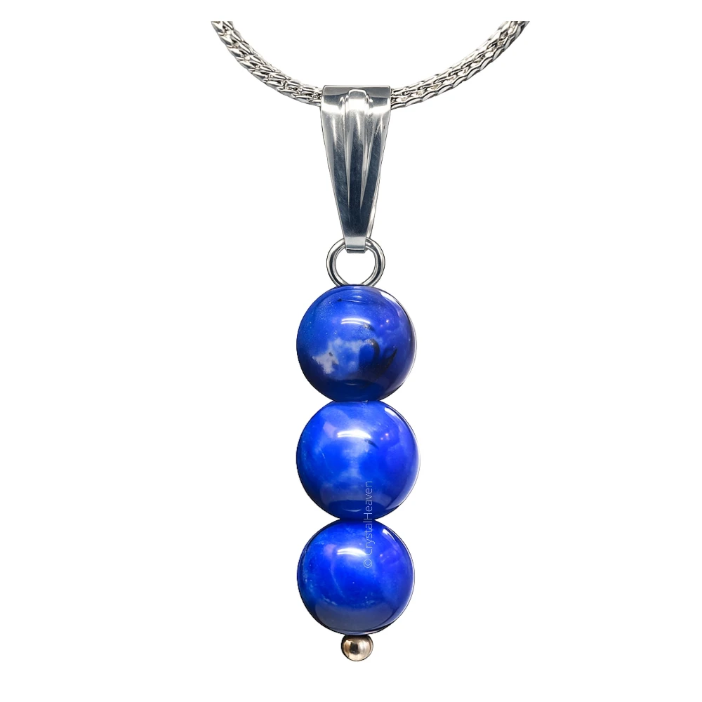 Sodalite Crystal Bead Necklace (Silver)