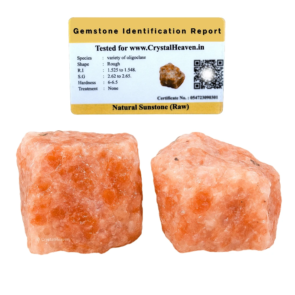 Raw Sunstone Crystals (5 Pieces)