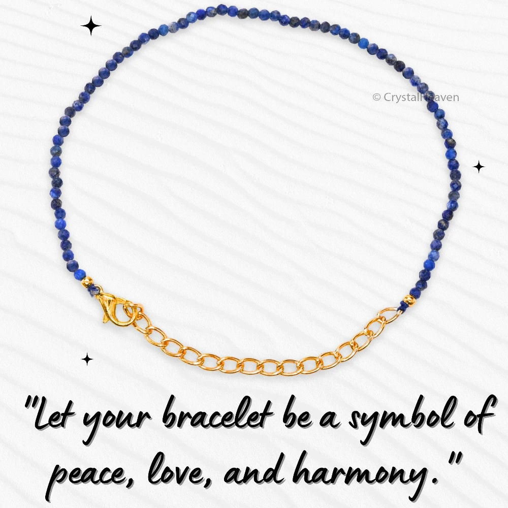 Lapis Lazuli Bracelets - 2mm Faceted Beads (Gold)