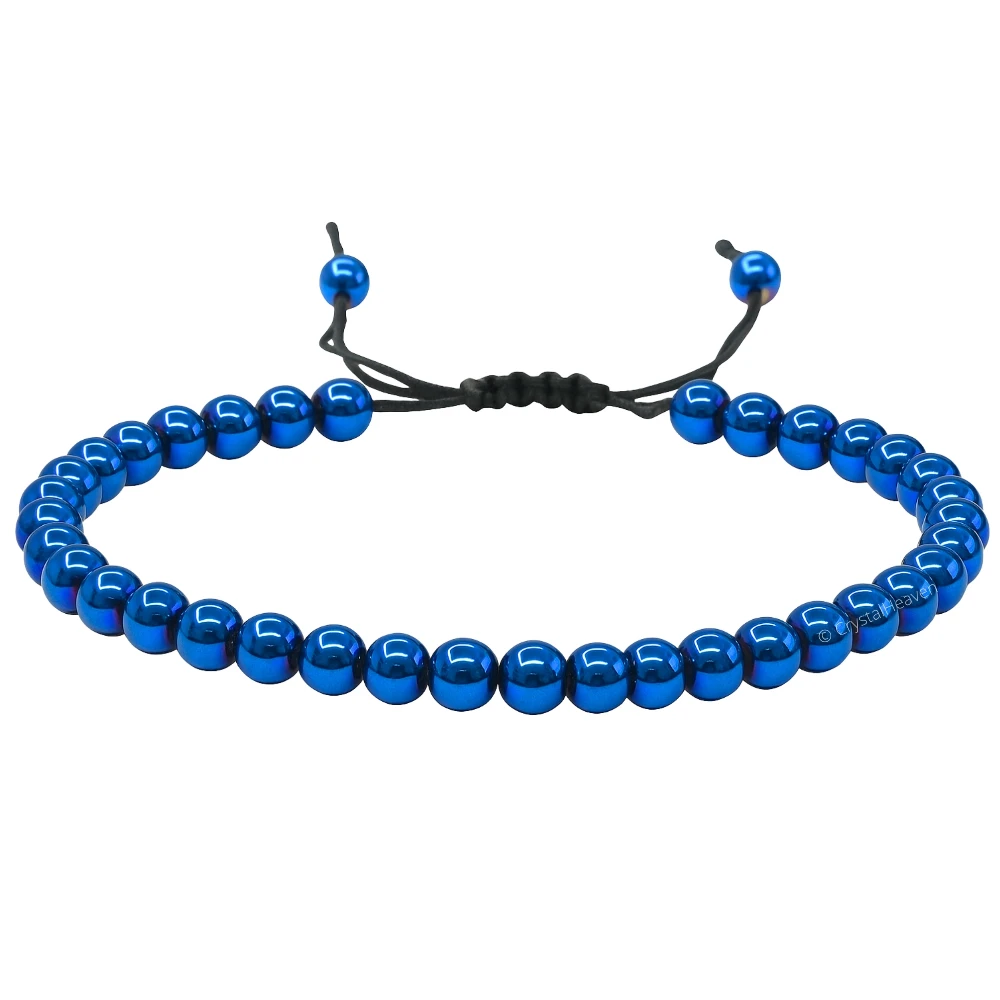 Blue Peacock Hematite Anklet