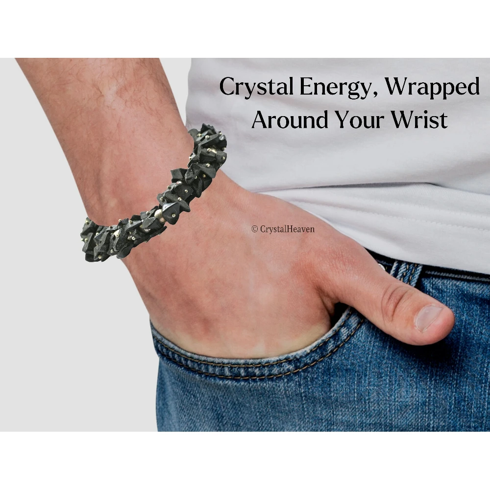 Shungite Chips Bead Bracelet (Adjustable, Fuse Wire)