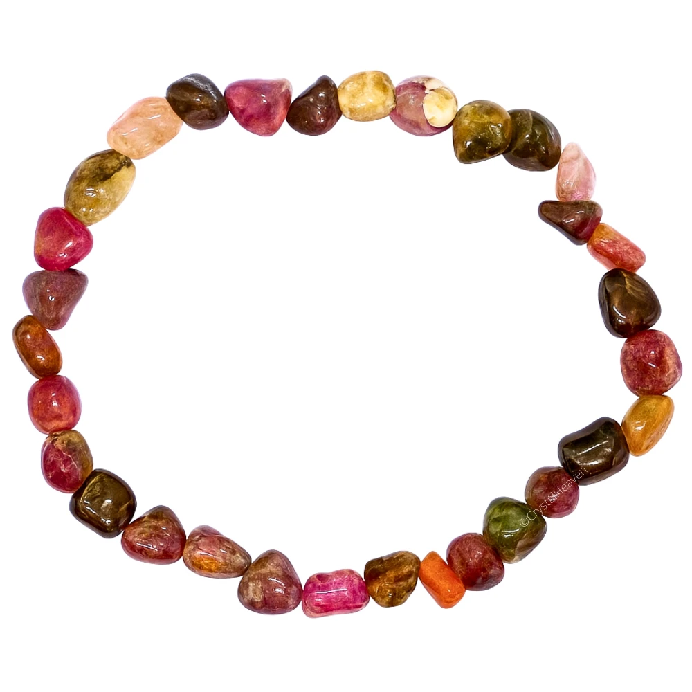 Multi tourmaline Tumbled Bracelet (Elastic)