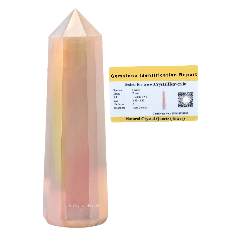 Angel Aura Rose Quartz Crystal Tower (3" to 4" inch)
