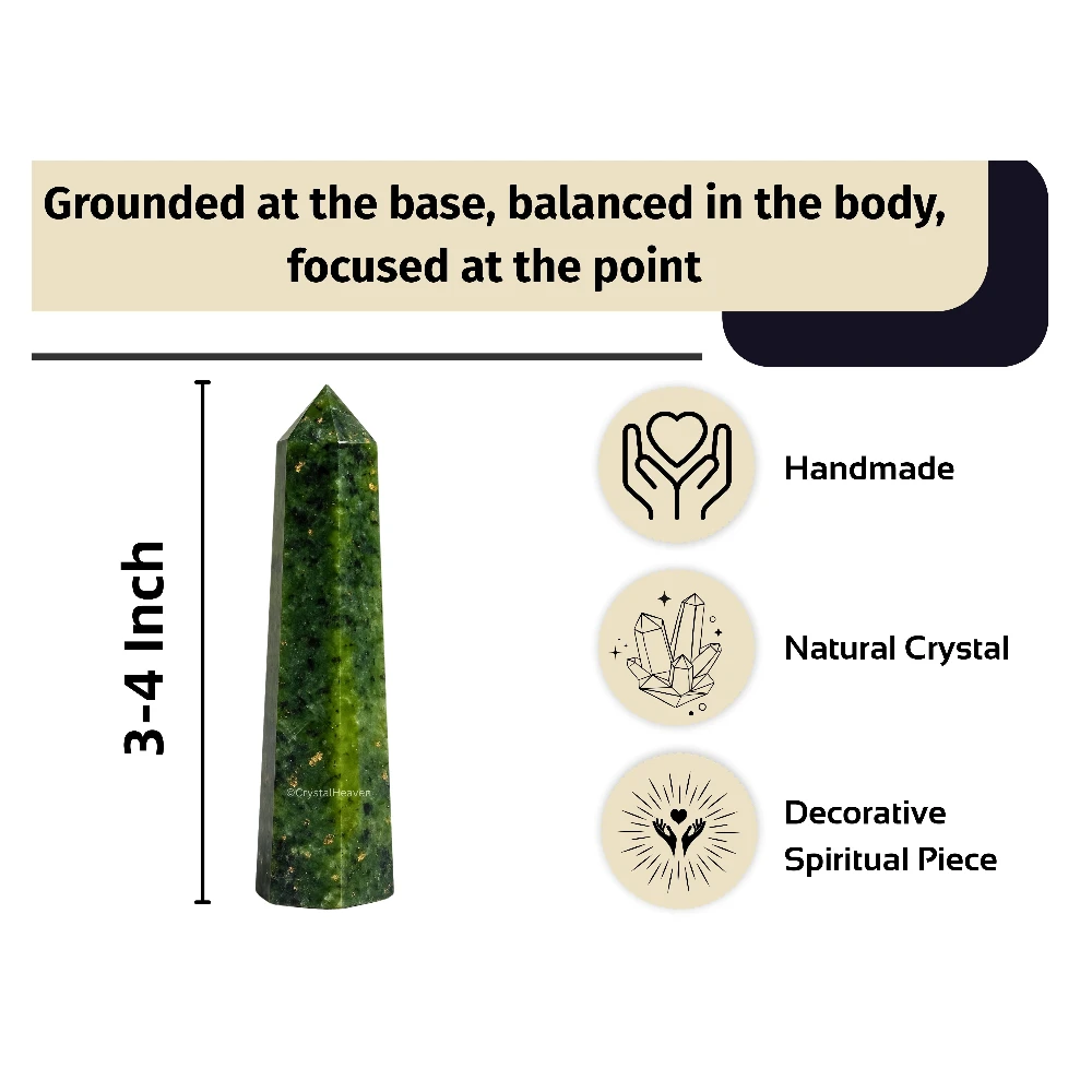Green Jade Crystal Tower (3" to 4" inch)