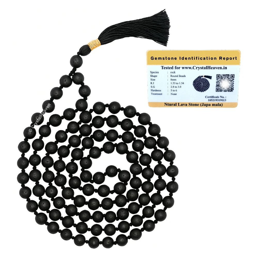 Lava Stone Japa Mala (Hand Knotted)
