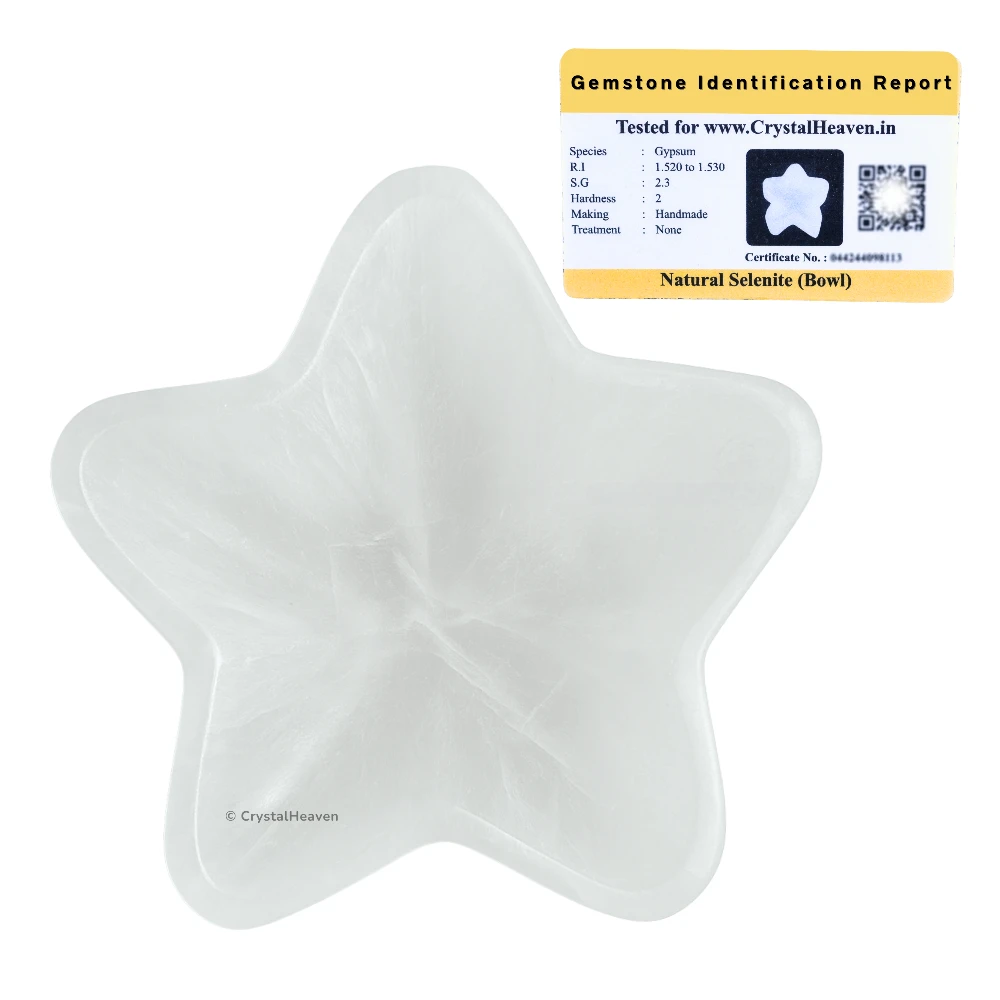 Selenite Crystal Charging Bowl - Star