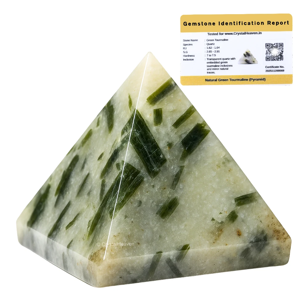 Green Tourmaline In Quartz Pyramid (1.5 Inch)