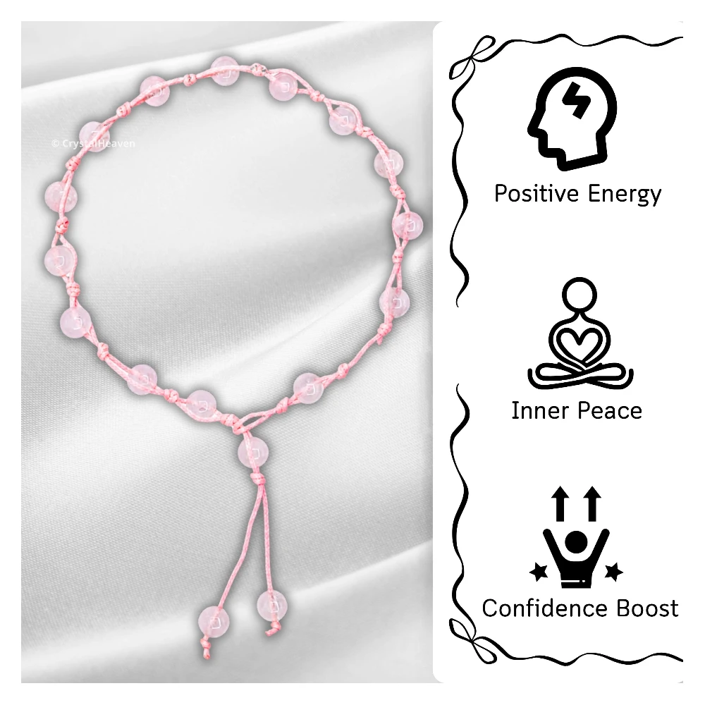 Rose Quartz Anklet (Hand Knotted)