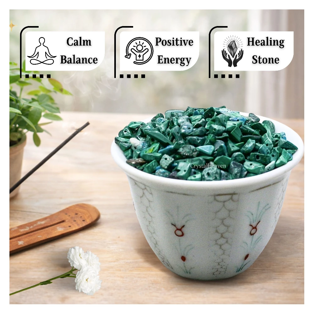 Malachite Chips - Pre Drilled