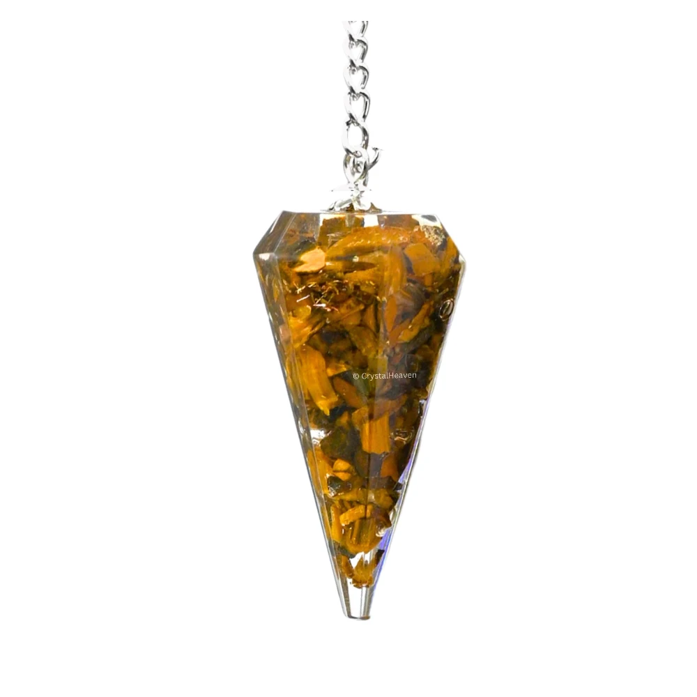 Tiger Eye Crystal Orgone Pendulum