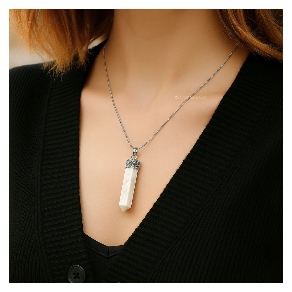 Scolecite Necklace - Pencil Point (Silver)