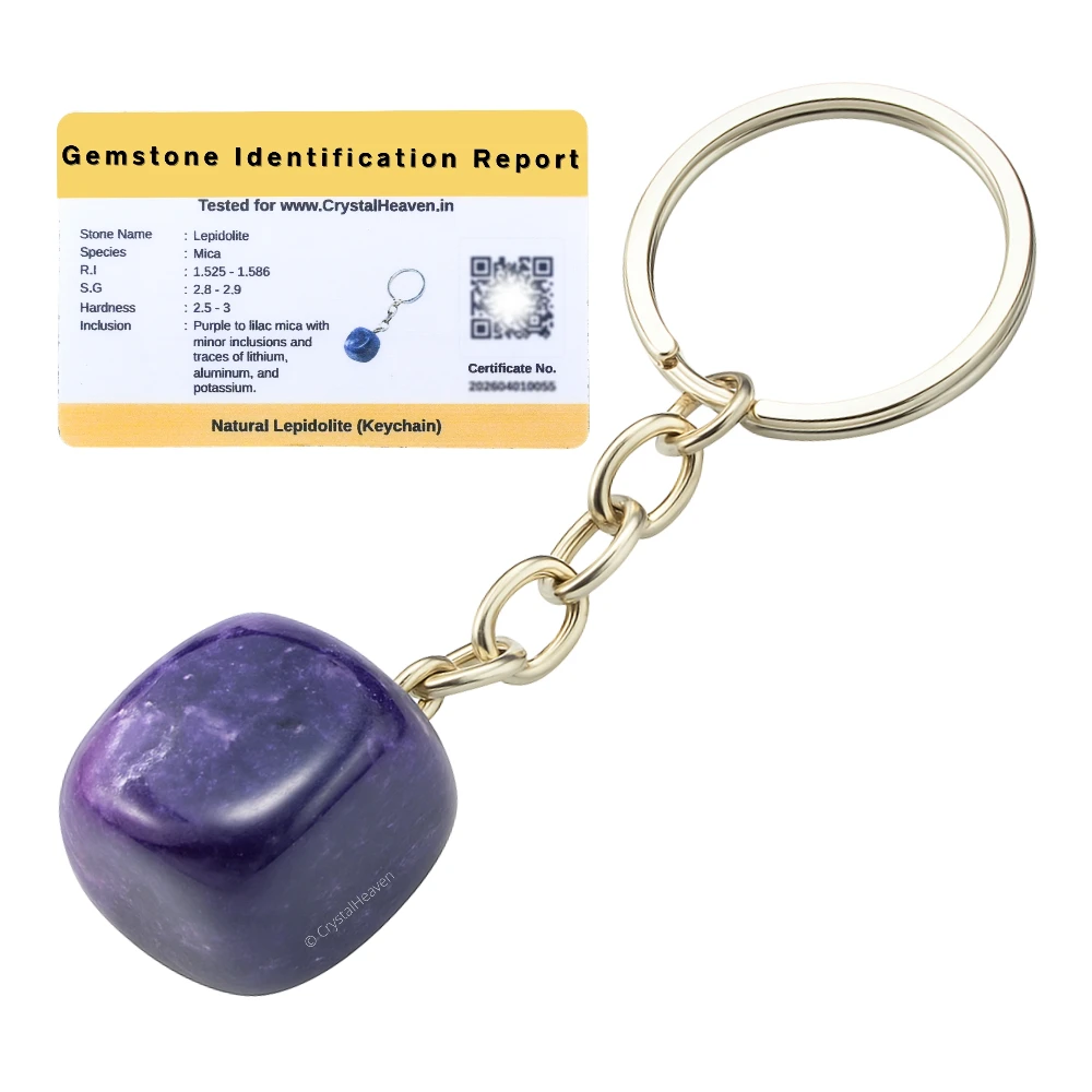 Lepidolite Crystal Keychain (Tumbled)