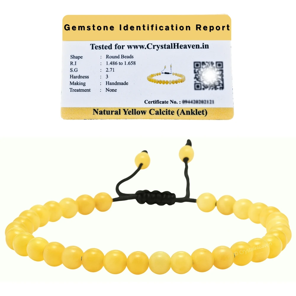 Yellow Calcite Anklet (Without Knot)