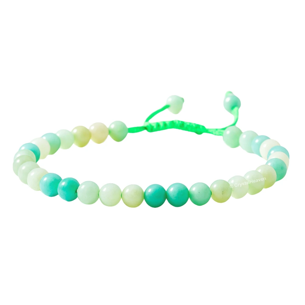 Amazonite Healing Crystal Bracelets - 6mm Beads (Adjustable)