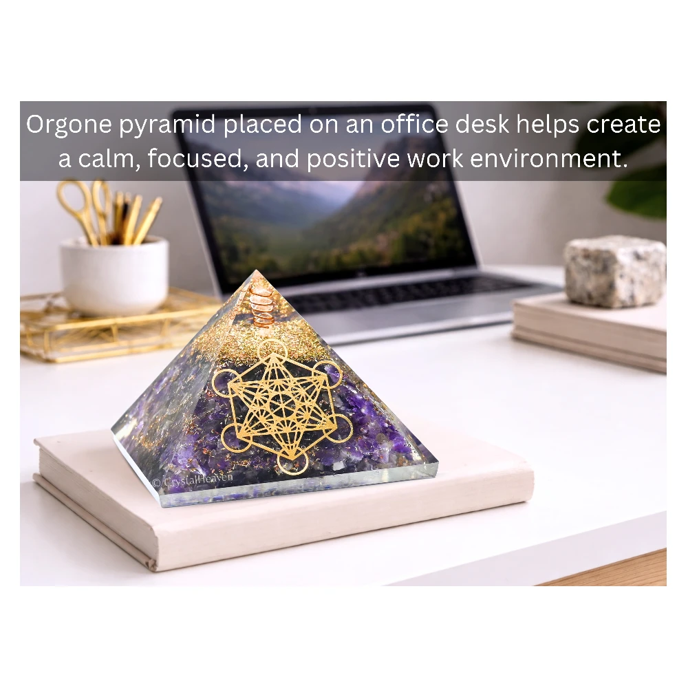Amethyst Orgone Pyramid (Metatron Cube)