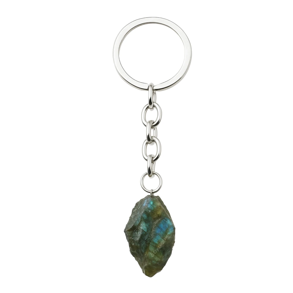 Labradorite Crystal Keychain (Raw)