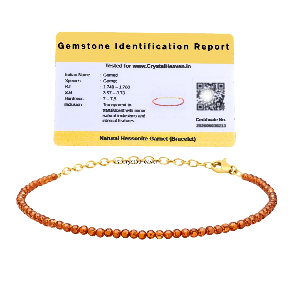 Hessonite Garnet Bracelets - 2mm Faceted Beads (Gold)
