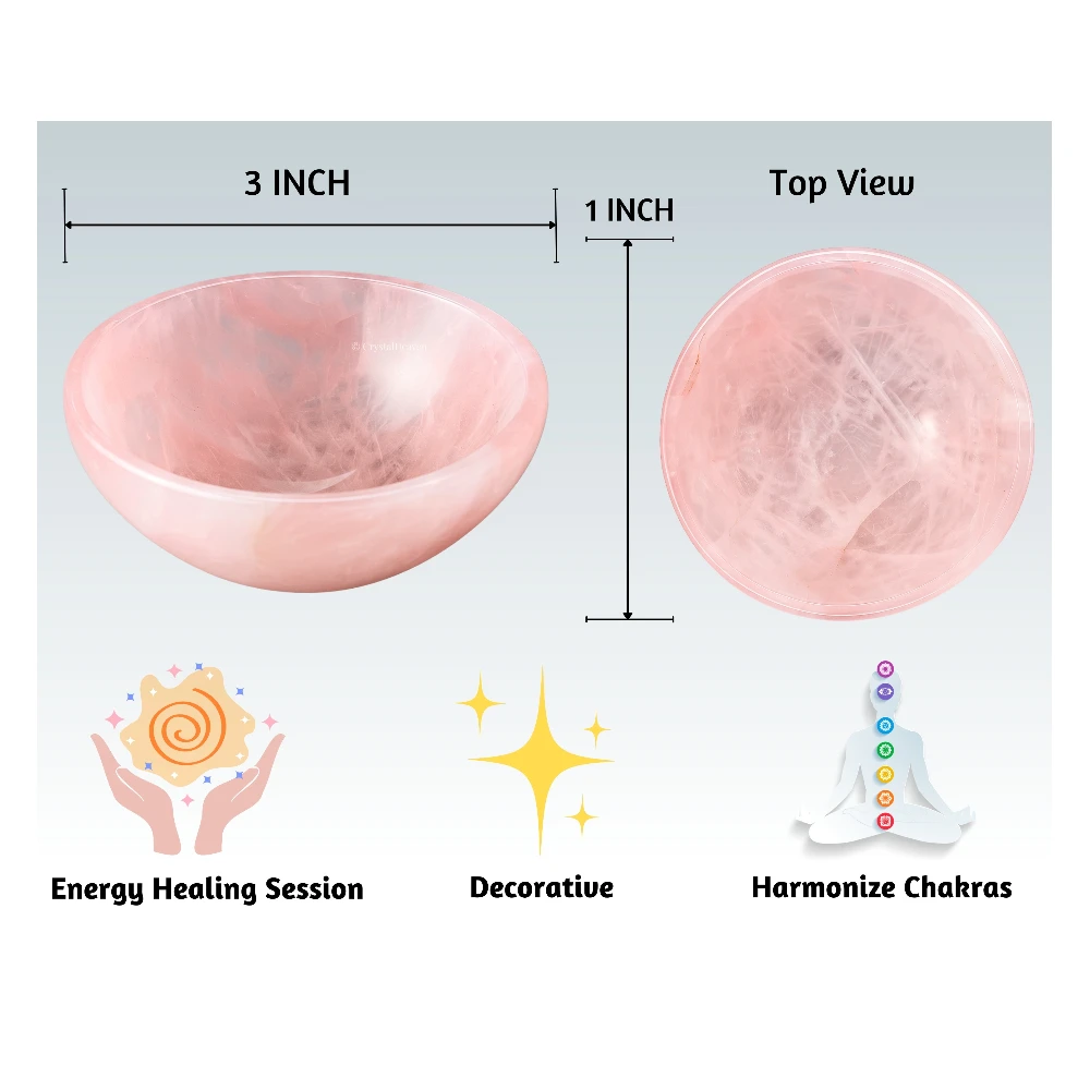 Rose Quartz Crystal Bowl - 3 Inch