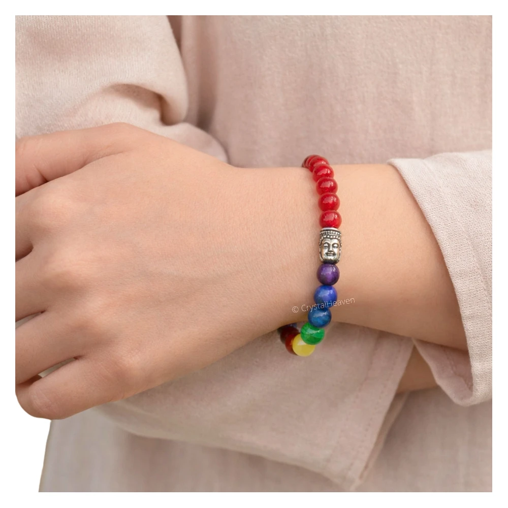 Red Onyx Chakra with Buddha Bracelet (Elastic)