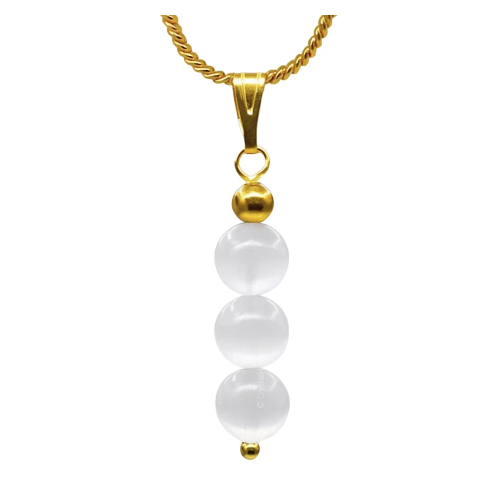 Selenite Crystal Bead Necklace